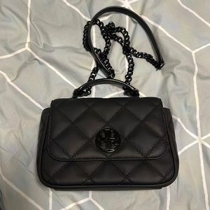 Black Tory Burch Matte Shoulder Bag